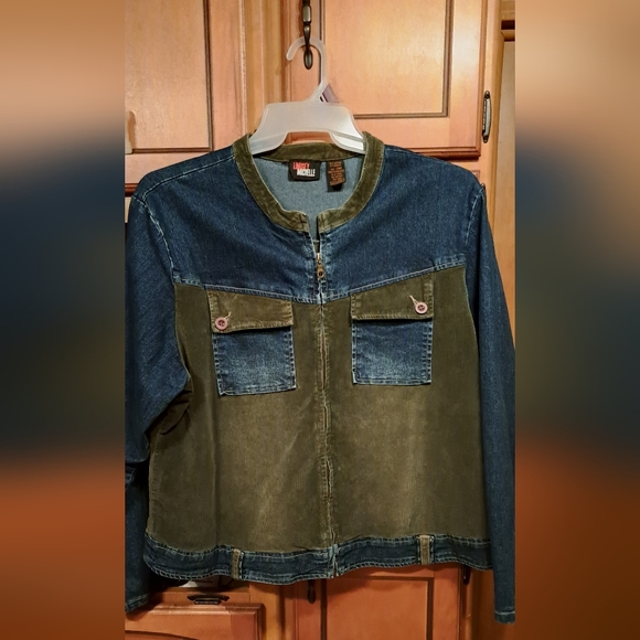 Ladies Lindsey Michelle Denim/Corduroy Front Pockets Open Front Full Zipper 20W - Picture 2 of 8